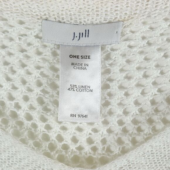 J. Jill White Blue Ombre Open Knit Swim Beach Cover Sweater Women's One Size - Picture 5 of 5